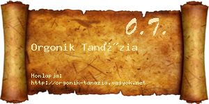 Orgonik Tanázia névjegykártya